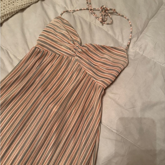 Sweetheart Cross Back Midi Dress - Orange Multi - Picture 4 of 5